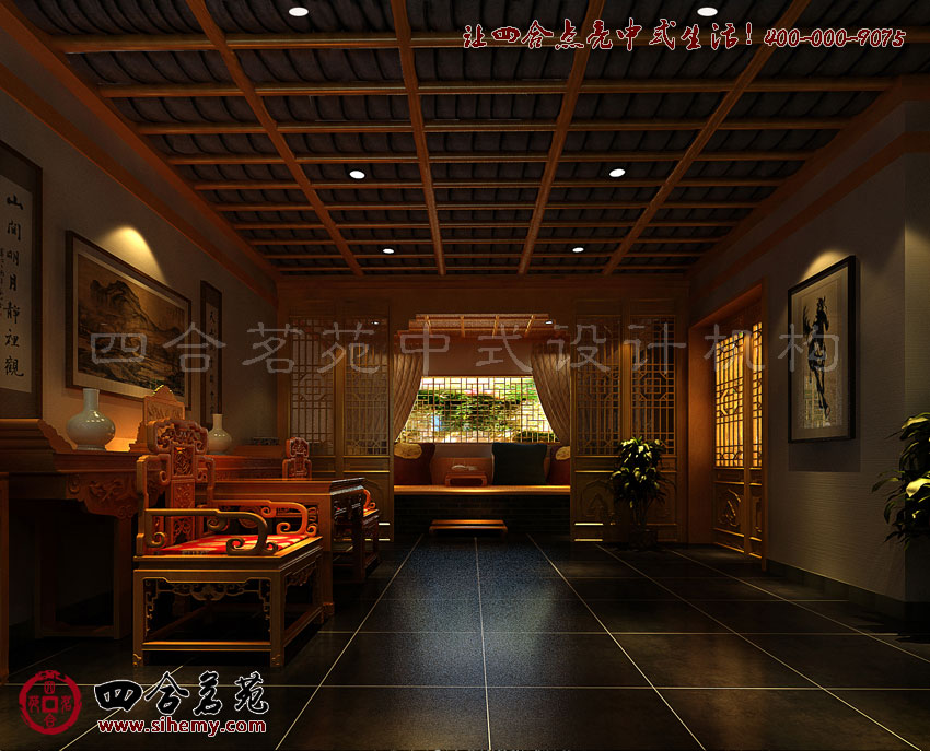 古色古香淡雅而穩(wěn)重 茶樓房間裝修配飾效果圖