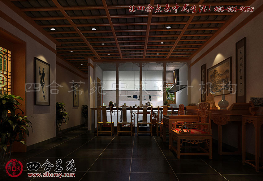 裝飾設計筆繪中流溢古韻 茶樓復古裝修風格