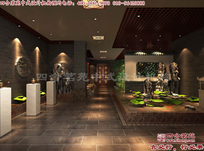 中式會所大廳水景設(shè)計 會所設(shè)計要求必須得在細(xì)節(jié)上著手